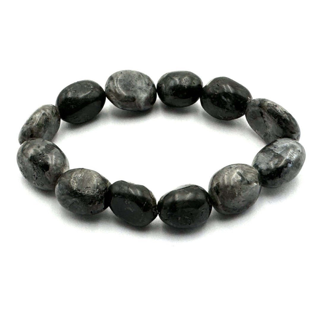 Large Beaded Bracelet - Dark Labradorite (14 x 11mm)