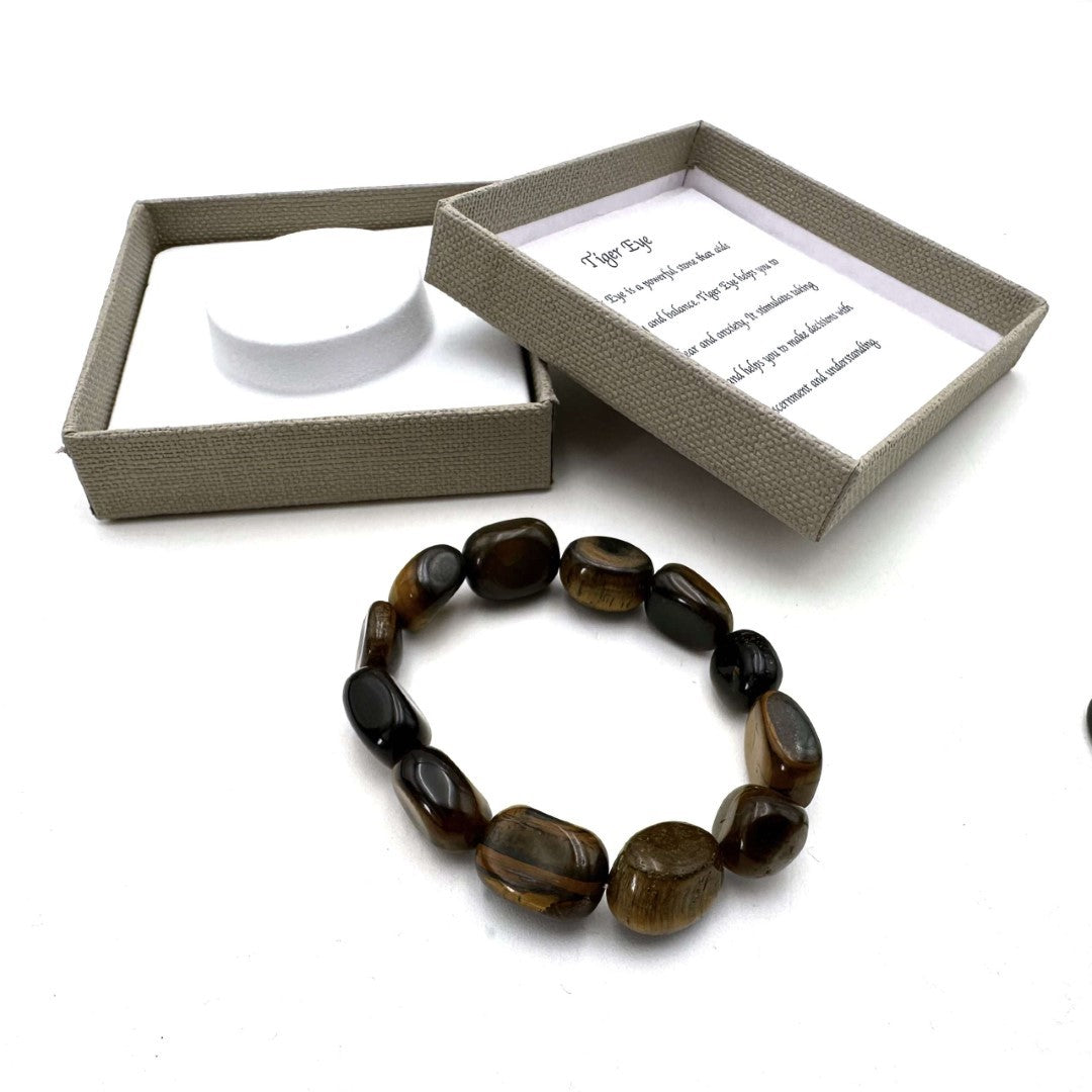 Large Beaded Bracelet - Tiger Eye (14 x 11mm)