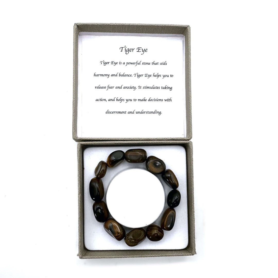 Large Beaded Bracelet - Tiger Eye (14 x 11mm)