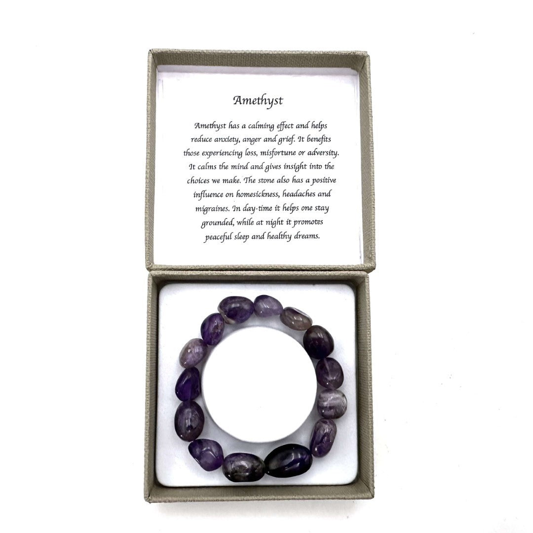 Large Beaded Bracelet - Amethyst (14 x 11mm)