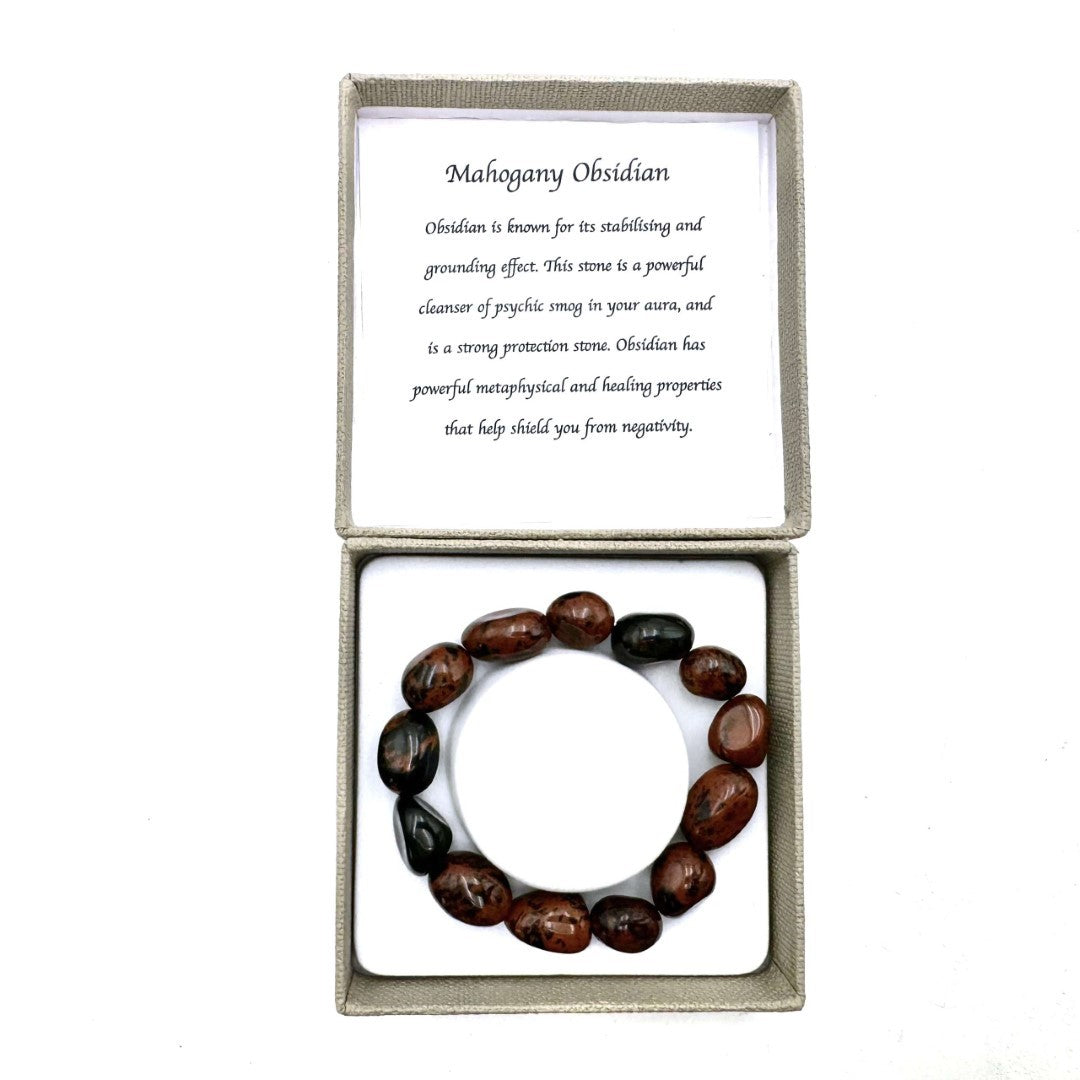 Large Beaded Bracelet - Mahogany Obsidian (14 x 11mm)