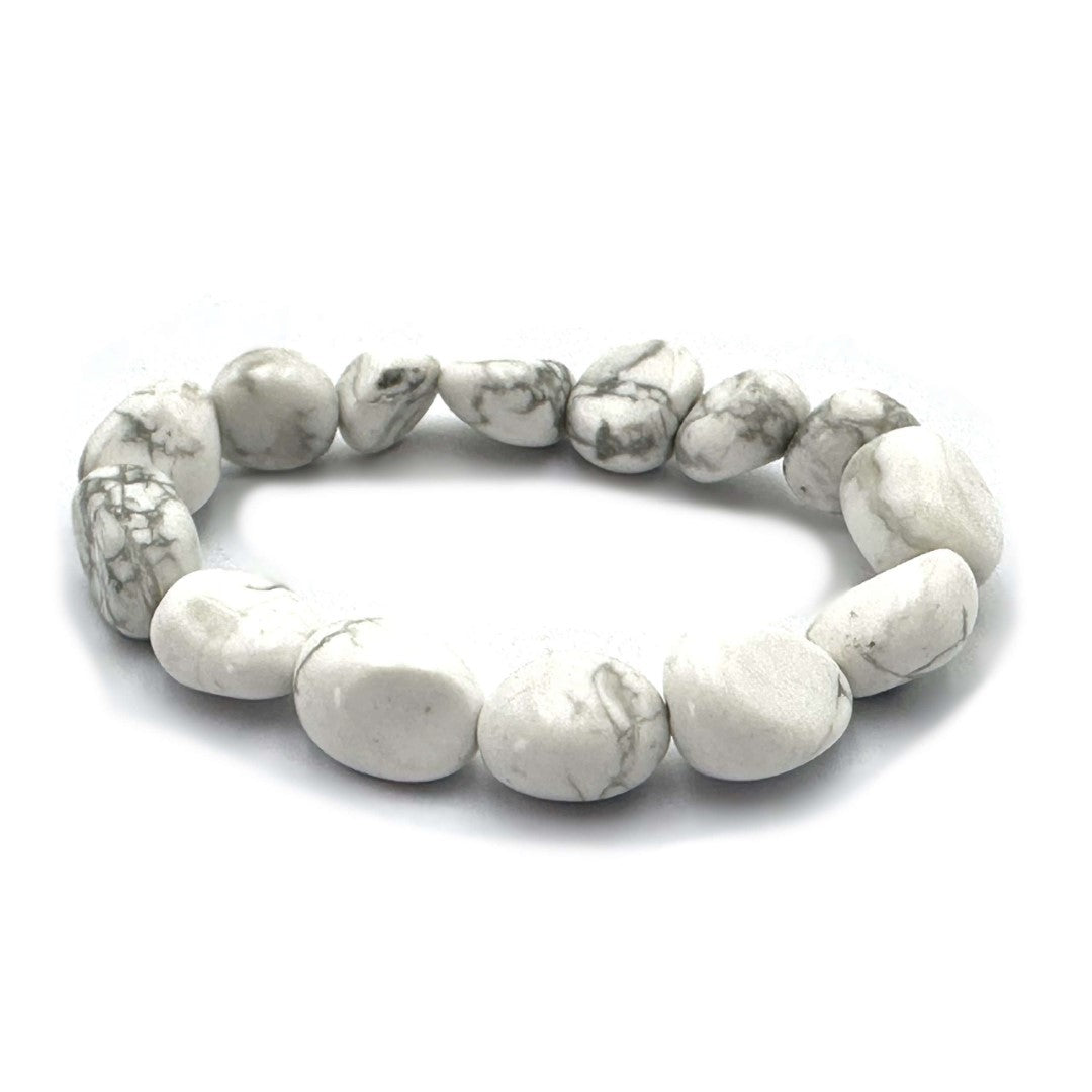 Large Beaded Bracelet - American Howlite (14 x 11mm)