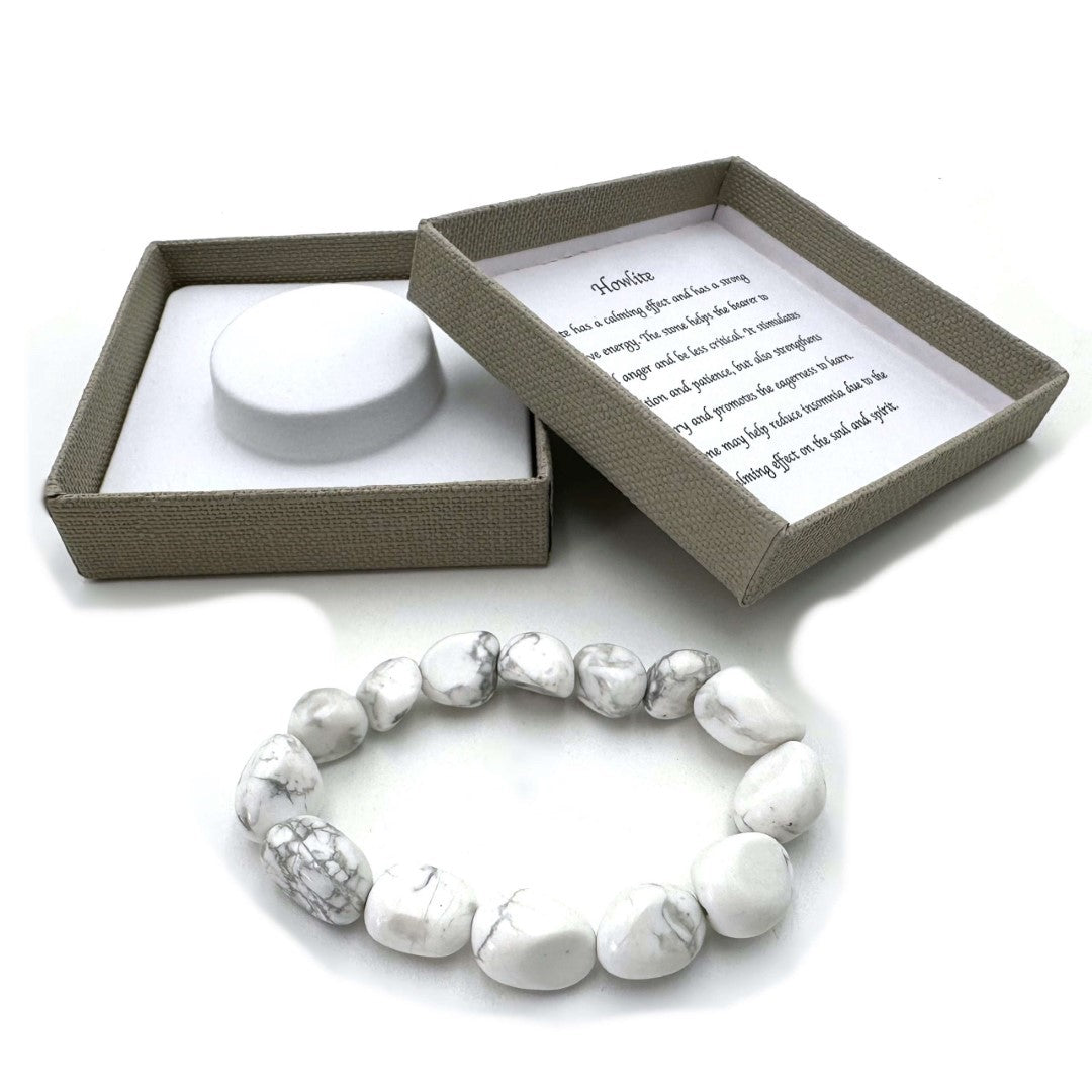 Large Beaded Bracelet - American Howlite (14 x 11mm)