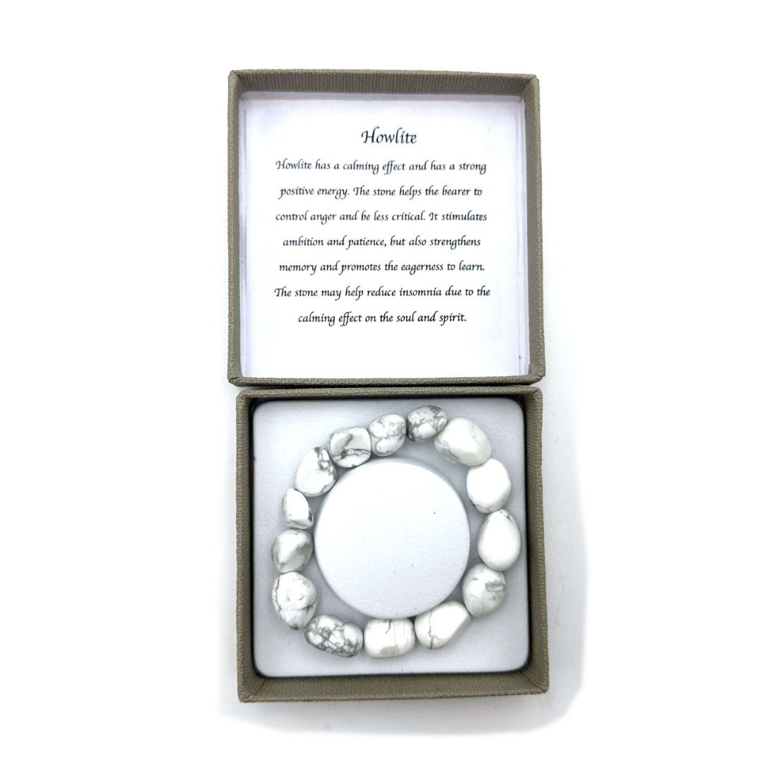 Large Beaded Bracelet - American Howlite (14 x 11mm)