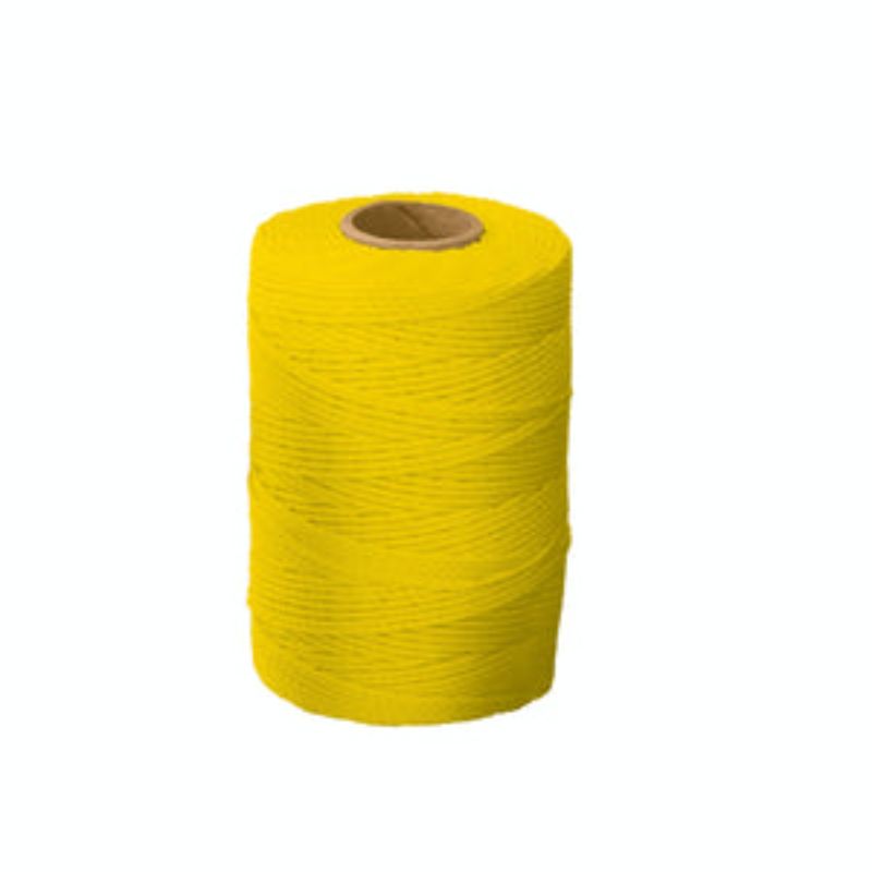 Bright yellow 165m builders line made of strong polypropylene, ideal for construction, DIY, and outdoor tasks.