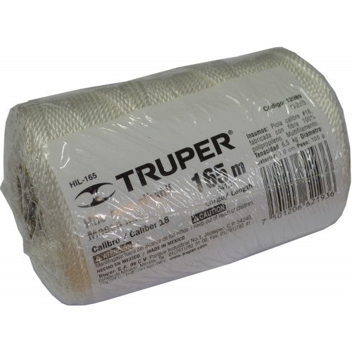 Truper Builders Line: 165m white multifilament line for precision in construction, crafts, and reliable measurements.