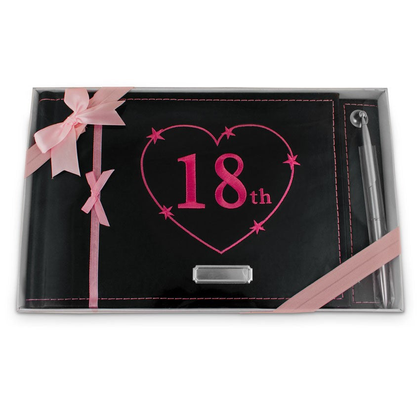 18th Guest Book with Pen - Pink