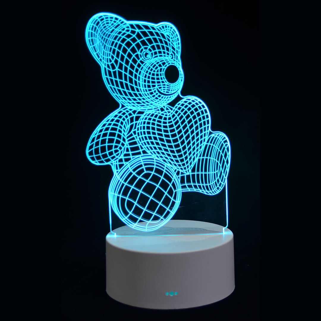 LED Teddy Bear night light with 7 color options, perfect for creating a soothing bedtime atmosphere for children.