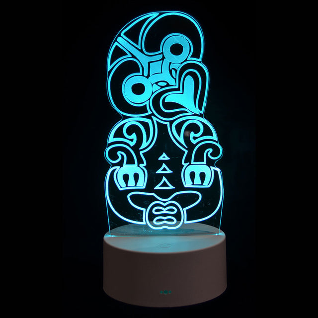 Enchanting Tiki LED Night Light for kids, featuring color-changing modes and touch-sensitive operation.
