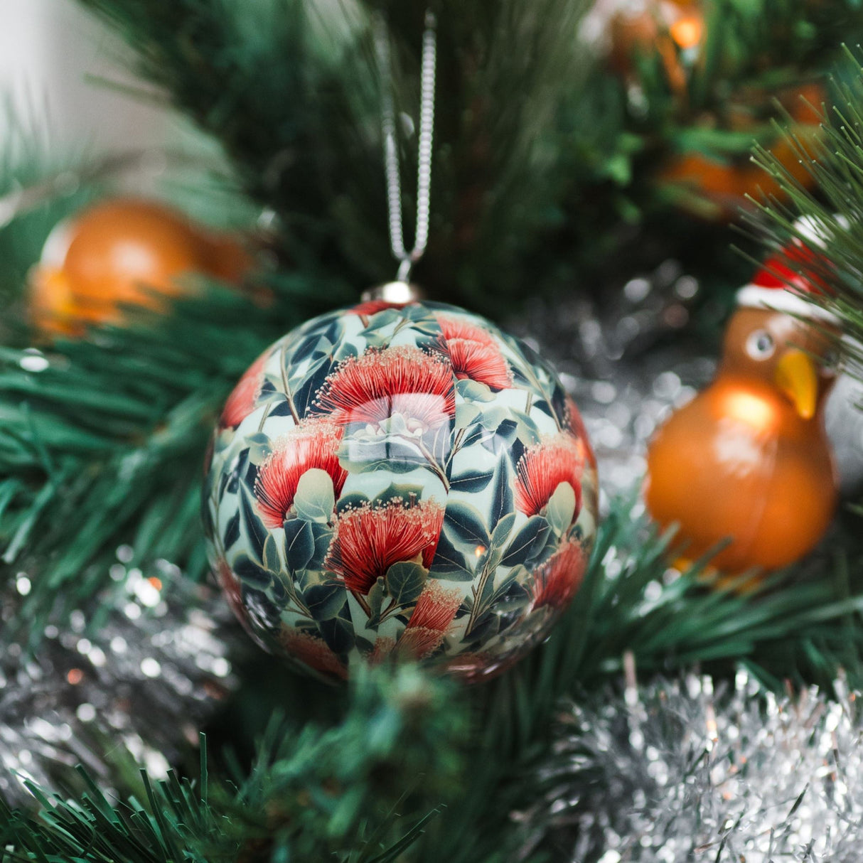 Moana Road - Christmas Bauble Decorations - Pohutukawa - 2 units