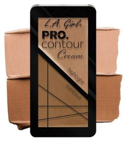 LA Girl Pro Contour Cream for easy highlighting and contouring, featuring 8 cream shades for a smooth, natural finish.