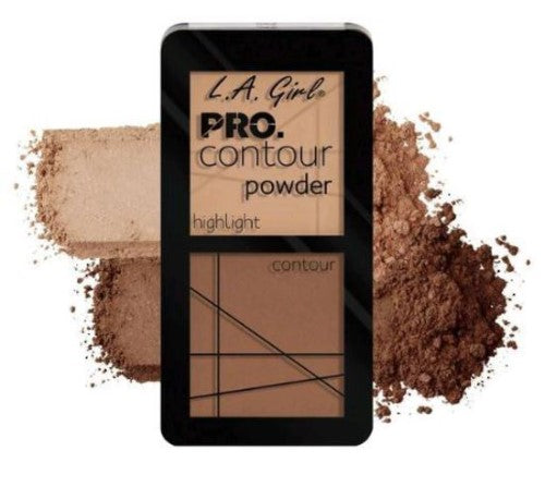 LA Girl Pro Contour Powder in Medium, featuring color-coordinated shades for a flawless, natural contouring finish.