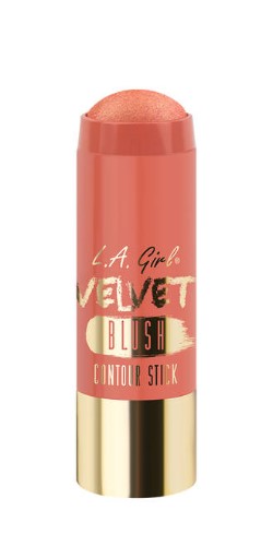 LA Girl Velvet Blush Stick in Glimmer, featuring a hydrating formula for a radiant, blendable blush and contour finish.