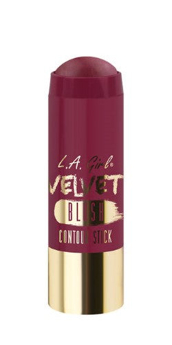 LA Girl Velvet Blush Stick in Crushed Berry, creamy formula for hydrating, buildable color and a velvety soft finish.