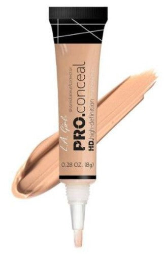 LA Girl Pro Concealer in Nude, offering lightweight, opaque coverage for dark circles and skin imperfections.