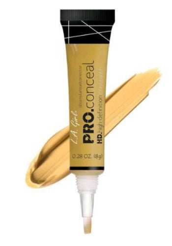 La Girl Pro Concealer in Yellow Corrector, offering crease-resistant, opaque coverage for dark circles and imperfections.