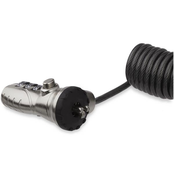 Laptop Combination Cable Lock - Self-Coiling Cable - 3-Digit