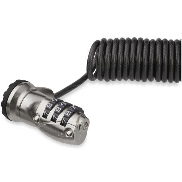 Laptop Combination Cable Lock - Self-Coiling Cable - 3-Digit