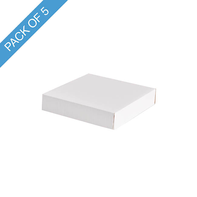 Posy Box Lid Medium Gloss White Pack 5