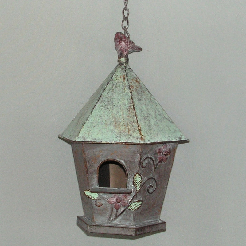 H/ BIRD HOUSE - CYLINDRICAL VERT/Brown (58cm)