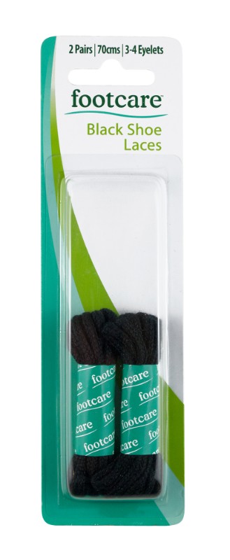 Footcare Shoe Laces  75cm Black Round