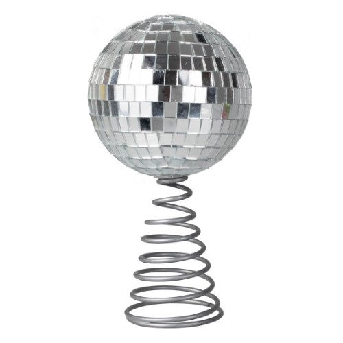 Merry & Bright Silver Disco Ball Tree Topper