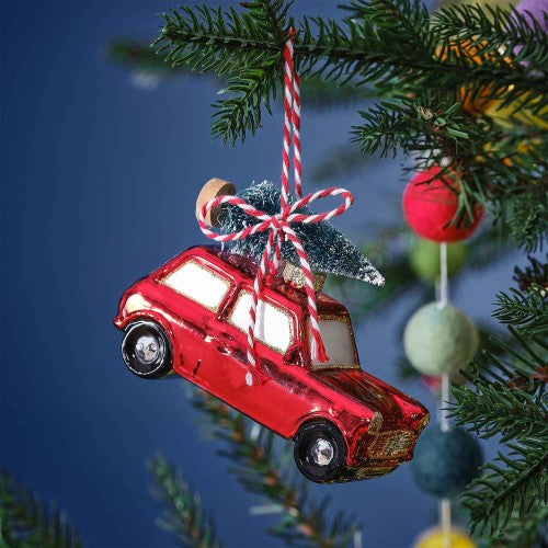 Merry & Bright Novelty Car Tree Hanging Decoration