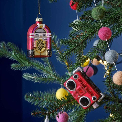 Merry & Bright Novelty Retro Music Set Hanging Tree Decorations