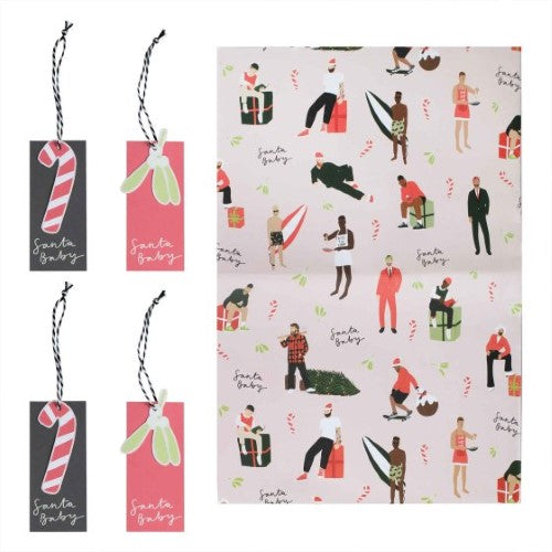 Merry & Bright Santa Baby Gift Wrapping Paper