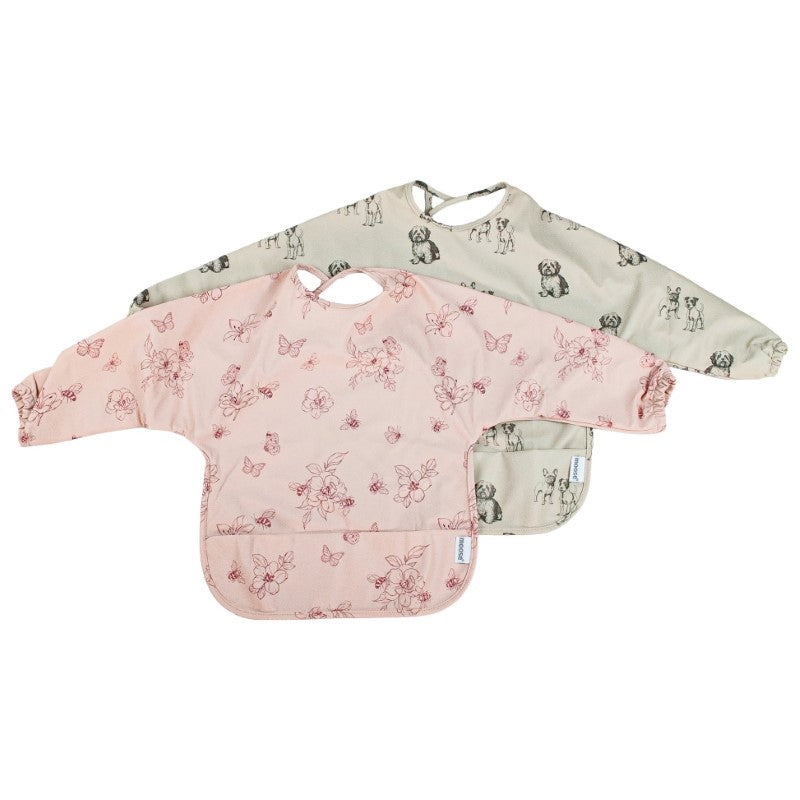 Waterproof Long Sleeve Bib - Moose Flowers