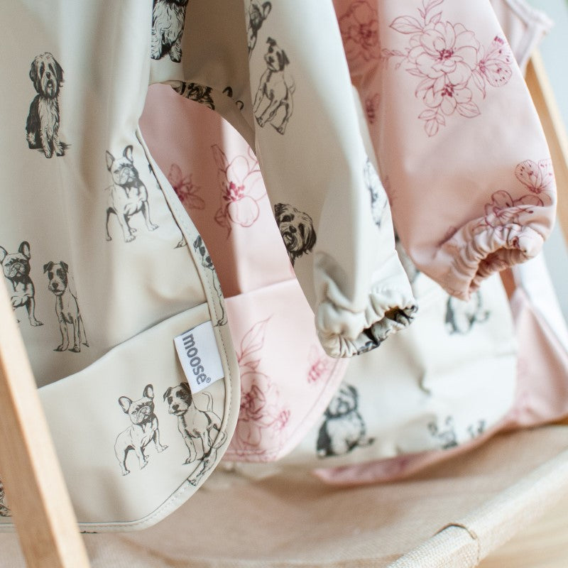 Waterproof Long Sleeve Bib - Moose Flowers