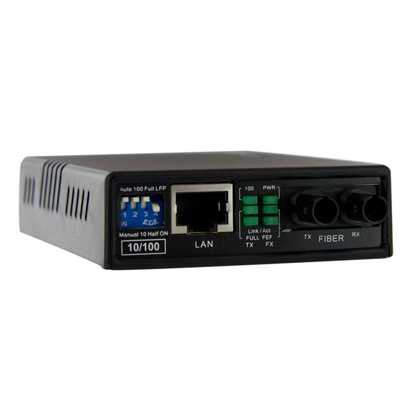 10/100 Mbps Multi Mode Fiber to Copper Ethernet Media Converter ST - 2 km Range