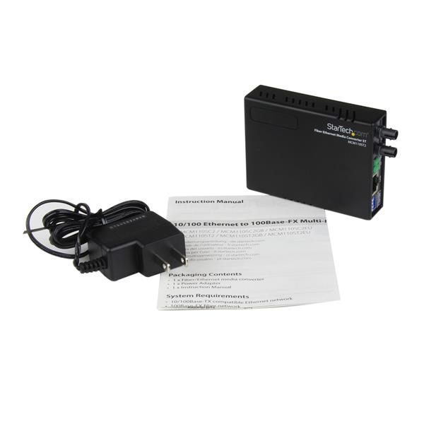 10/100 Mbps Multi Mode Fiber to Copper Ethernet Media Converter ST - 2 km Range