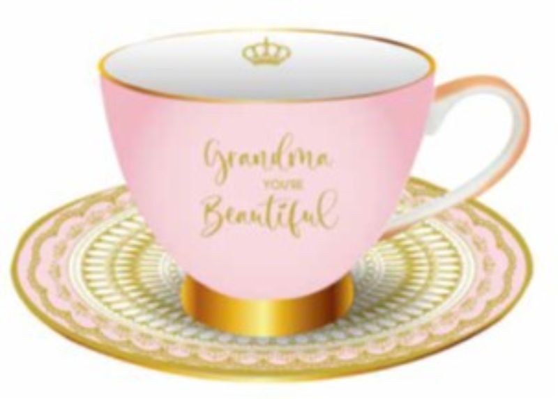 Grandma You're Beautful Tea Cup & Saucer