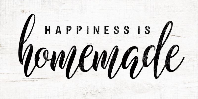 Wall Art on MDF - Happiness is Homemade (60cm)