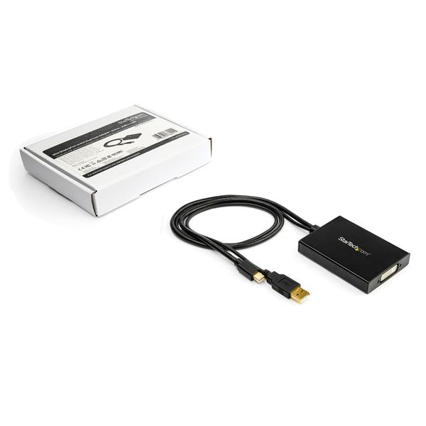 Mini DisplayPort to Dual-Link DVI adapter, USB powered, supports up to 2560x1600 resolutions for seamless video output.