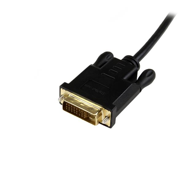 3ft Mini DisplayPort to DVI converter cable, connects MacBook or Surface to DVI monitors, supports up to 1920 x 1200 resolution.