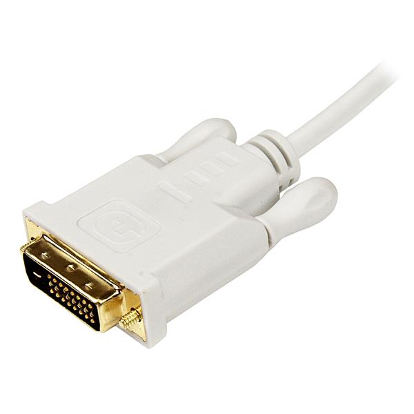 6ft Mini DisplayPort to DVI Adapter connecting devices like MacBook to DVI monitors, supports 1920x1200 resolution.