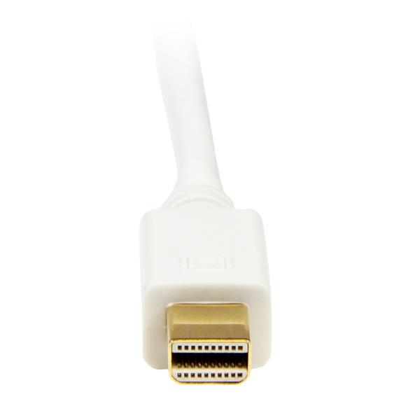 6ft Mini DisplayPort to DVI adapter for connecting MacBook or Surface to DVI monitors, supporting up to 1920x1200 resolution.