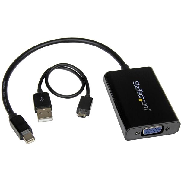 Mini DisplayPort to VGA adapter with audio for seamless connectivity with Microsoft Surface Pro and MacBook Air.