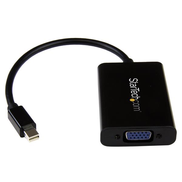 Mini DisplayPort to VGA Adapter with Audio, ideal for connecting devices like Surface Pro and MacBook Air to VGA displays.