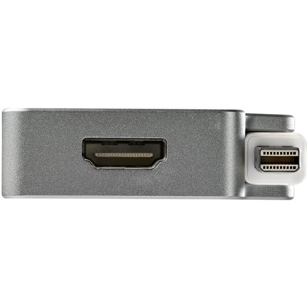 3-in-1 Mini DisplayPort adapter with HDMI, VGA, DVI outputs and 4K support, designed for MacBook Pro and Air.