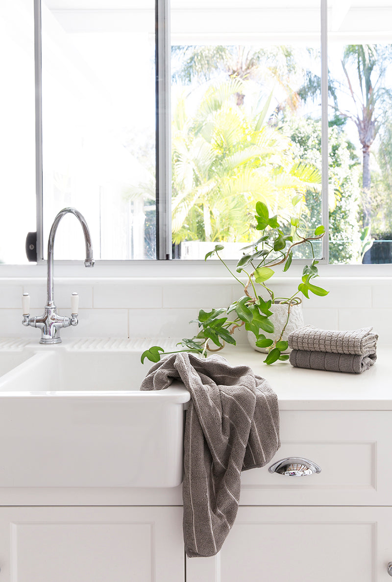 Microfibre 3pc Kitchen Towel Set Grey- Bambury