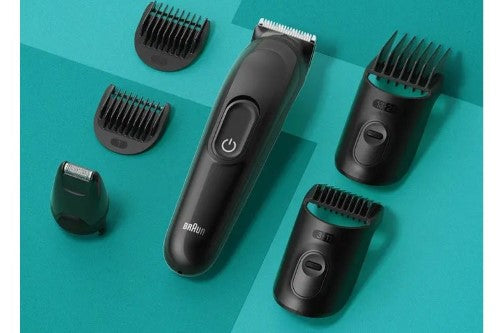 Braun 3 MGK3420 6-in-1 grooming kit with ultra-sharp blades for beard, hair, and body hair styling.