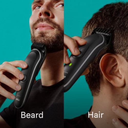 Braun MGK5440 10-in-1 Style Kit: versatile grooming tool for beard, hair, and body, with adjustable combs and waterproof design.