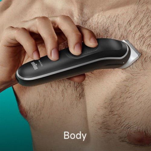 Braun MGK5440 10-in-1 Style Kit for versatile grooming of beard, hair, and body with waterproof design and long battery life.