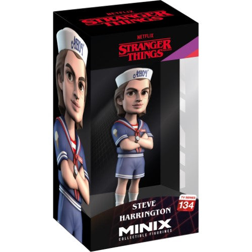 MINIX Steve Harrington collectible figurine in Ice Cream Scoop Ahoy outfit, showcasing 80s nostalgia and vibrant details.