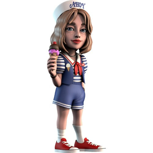 MINIX Robin Buckley collectible figurine in Scoops Ahoy uniform, smiling with ice cream, perfect for Stranger Things fans.
