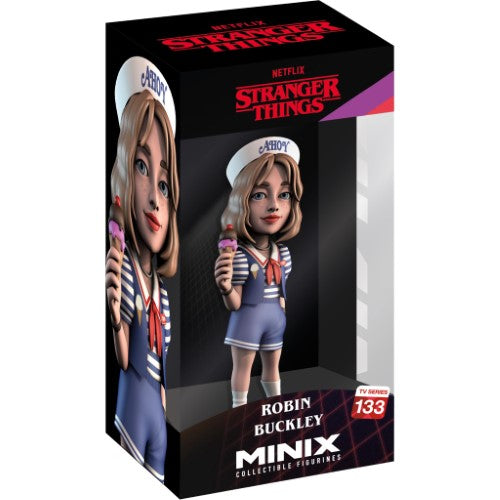 MINIX Robin Buckley figurine in Scoops Ahoy uniform, featuring ice cream scoops and a cheerful smile, perfect for collectors.