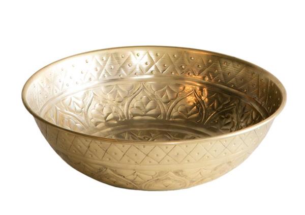 Display Bowl - Round Antique Gold Angelique Metal - 32 X 10CM